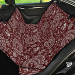 Red And White Warli Tribal Print Pet Car Back Seat Cover