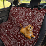 Red And White Warli Tribal Print Pet Car Back Seat Cover