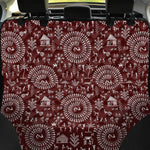 Red And White Warli Tribal Print Pet Car Back Seat Cover