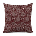 Red And White Warli Tribal Print Pillow Cover