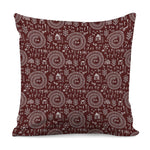 Red And White Warli Tribal Print Pillow Cover