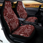 Red And White Warli Tribal Print Universal Fit Car Seat Covers