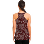 Red And White Warli Tribal Print Women's Racerback Tank Top