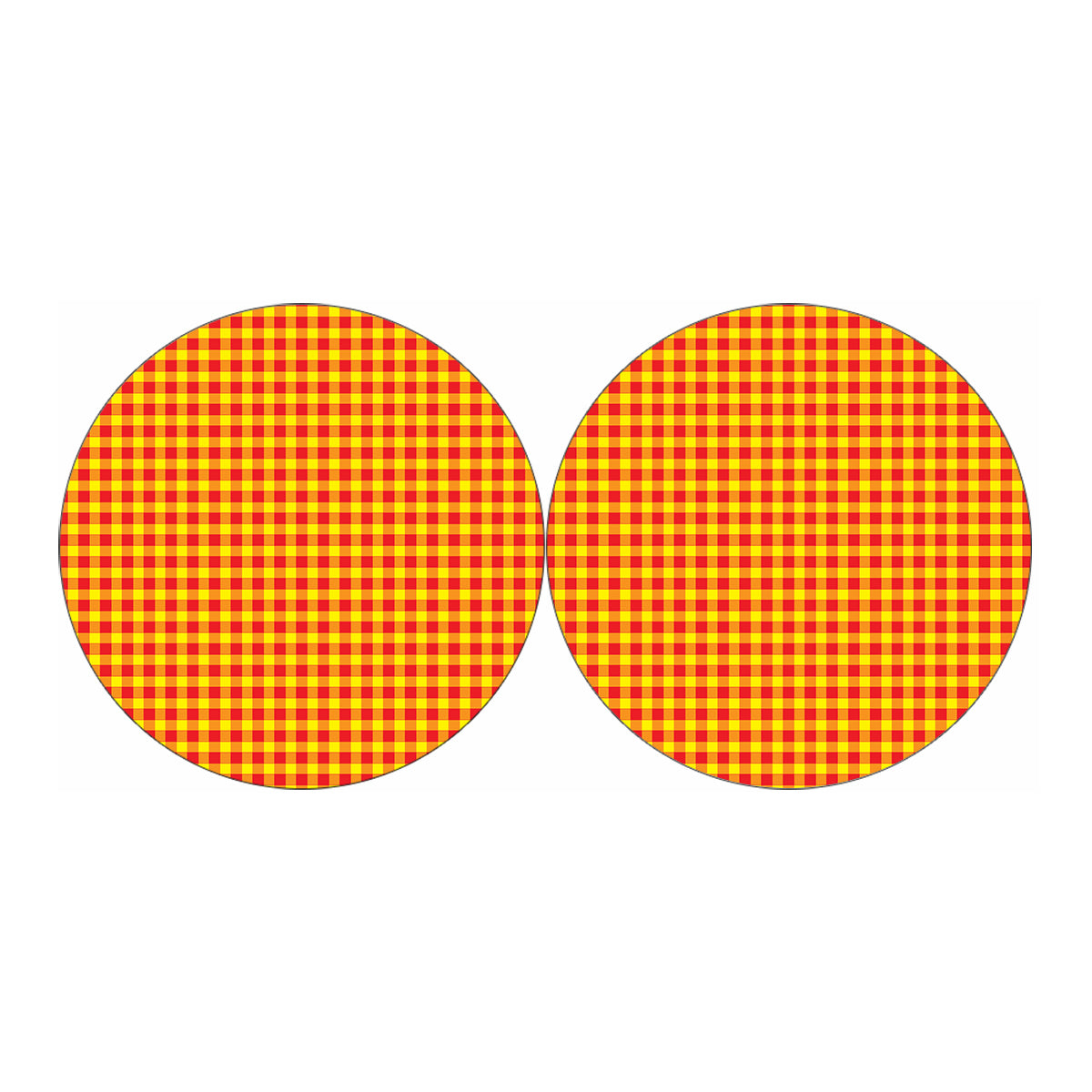Red And Yellow Check Pattern Print Car Coasters