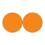Red And Yellow Check Pattern Print Car Coasters
