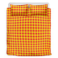 Red And Yellow Check Pattern Print Duvet Cover Bedding Set