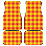 Red And Yellow Check Pattern Print Front and Back Car Floor Mats
