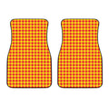 Red And Yellow Check Pattern Print Front Car Floor Mats