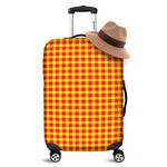 Red And Yellow Check Pattern Print Luggage Cover