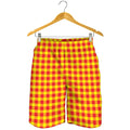 Red And Yellow Check Pattern Print Men's Shorts