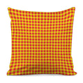 Red And Yellow Check Pattern Print Pillow Cover