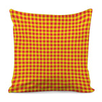 Red And Yellow Check Pattern Print Pillow Cover