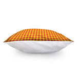 Red And Yellow Check Pattern Print Pillow Cover