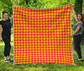 Red And Yellow Check Pattern Print Quilt