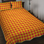 Red And Yellow Check Pattern Print Quilt Bed Set