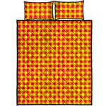Red And Yellow Check Pattern Print Quilt Bed Set