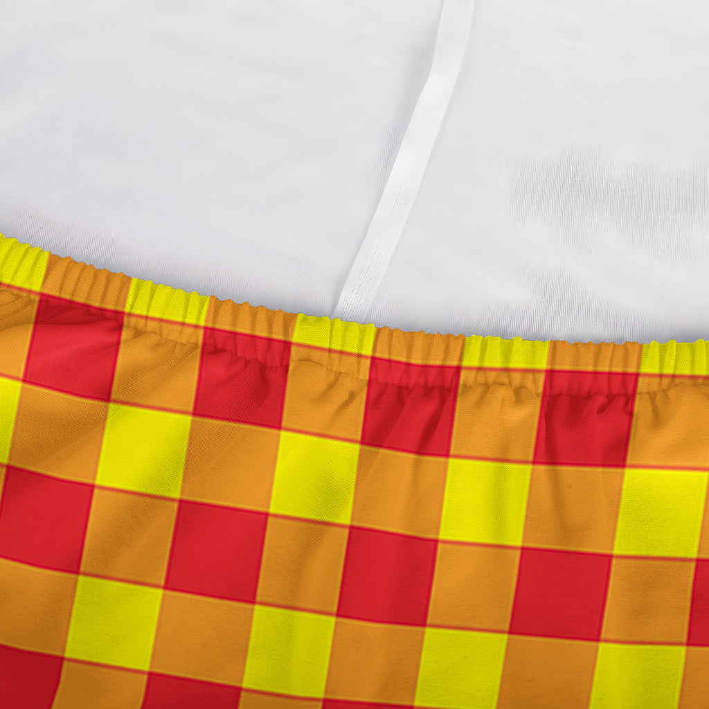 Red And Yellow Check Pattern Print Sofa Cover