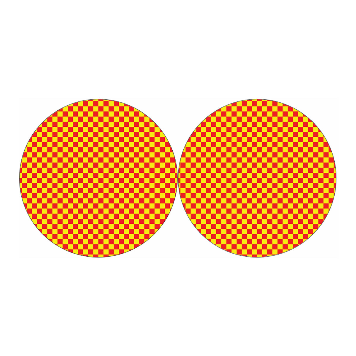 Red And Yellow Checkered Pattern Print Car Coasters