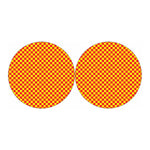 Red And Yellow Checkered Pattern Print Car Coasters