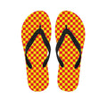 Red And Yellow Checkered Pattern Print Flip Flops