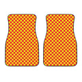 Red And Yellow Checkered Pattern Print Front Car Floor Mats