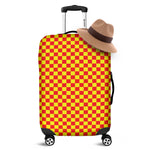 Red And Yellow Checkered Pattern Print Luggage Cover