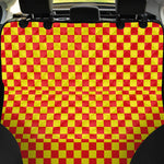Red And Yellow Checkered Pattern Print Pet Car Back Seat Cover
