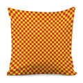 Red And Yellow Checkered Pattern Print Pillow Cover
