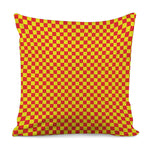 Red And Yellow Checkered Pattern Print Pillow Cover