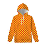 Red And Yellow Checkered Pattern Print Pullover Hoodie
