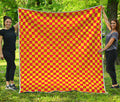 Red And Yellow Checkered Pattern Print Quilt
