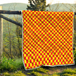 Red And Yellow Checkered Pattern Print Quilt