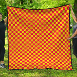 Red And Yellow Checkered Pattern Print Quilt