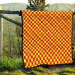 Red And Yellow Checkered Pattern Print Quilt