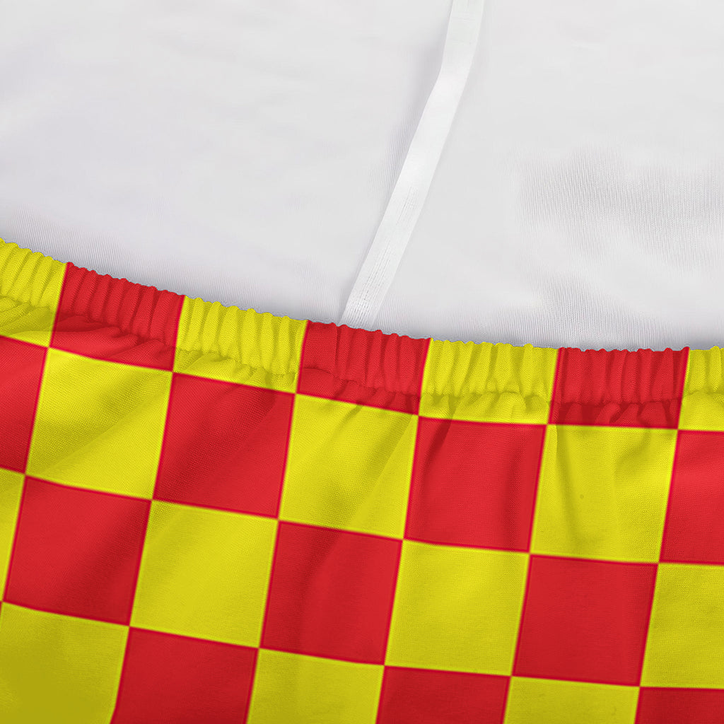 Red And Yellow Checkered Pattern Print Sofa Cover