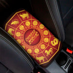 Red And Yellow Chinese Zodiac Print Car Center Console Cover