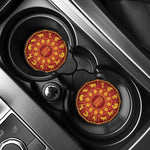 Red And Yellow Chinese Zodiac Print Car Coasters