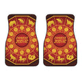 Red And Yellow Chinese Zodiac Print Front Car Floor Mats