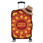 Red And Yellow Chinese Zodiac Print Luggage Cover
