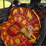 Red And Yellow Chinese Zodiac Print Pet Car Back Seat Cover