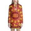 Red And Yellow Chinese Zodiac Print Pullover Hoodie Dress