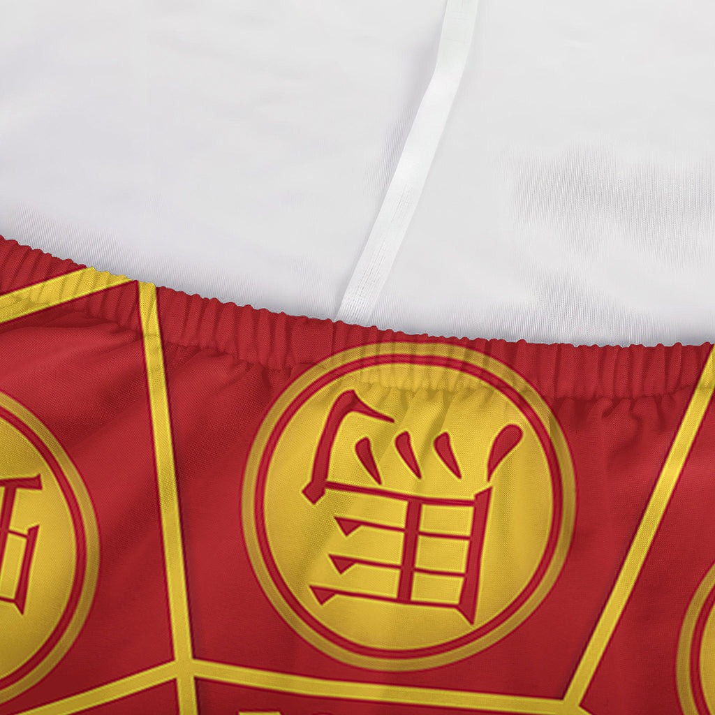 Red And Yellow Chinese Zodiac Print Sofa Cover