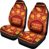 Red And Yellow Chinese Zodiac Print Universal Fit Car Seat Covers