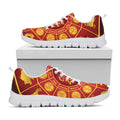 Red And Yellow Chinese Zodiac Print White Running Shoes