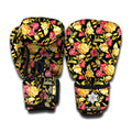 Red And Yellow Flowers Print Boxing Gloves