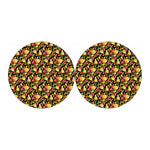 Red And Yellow Flowers Print Car Coasters