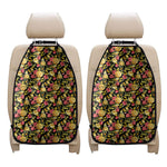 Red And Yellow Flowers Print Car Seat Organizers