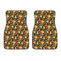 Red And Yellow Flowers Print Front Car Floor Mats
