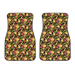 Red And Yellow Flowers Print Front Car Floor Mats