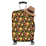 Red And Yellow Flowers Print Luggage Cover